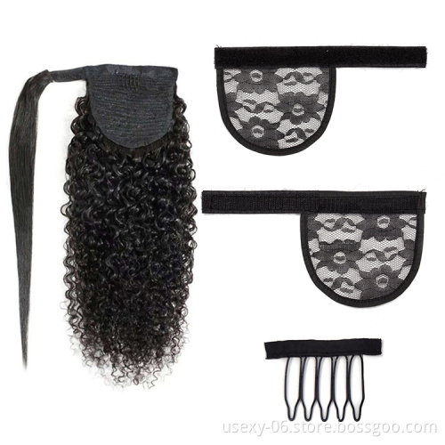 Wholesale Price Black Color Hair Net Drawstring Ponytail Net For Making Ponytail Hair Extension And Hair Buns